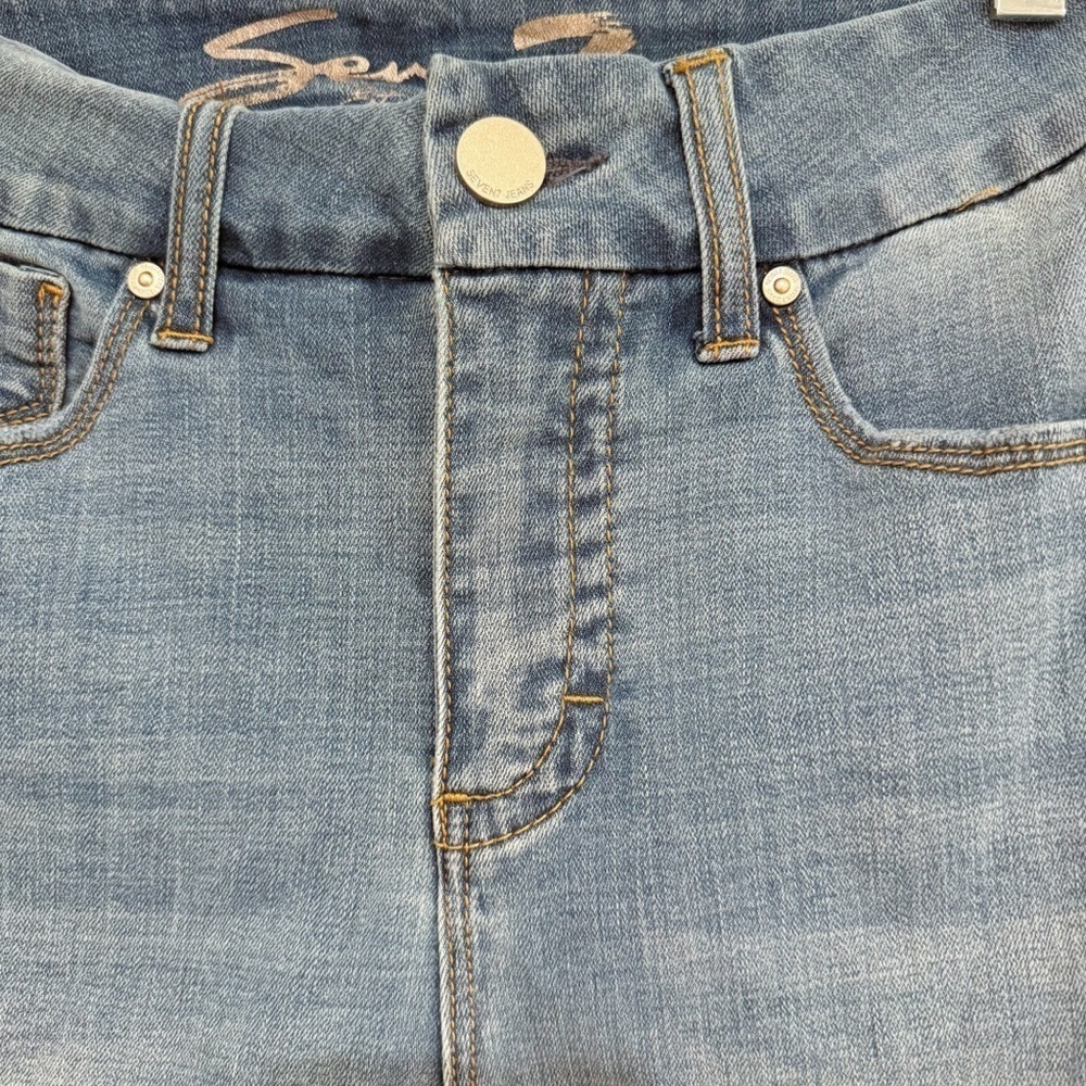 Seven7 | Tummyless Highrise Skinny Jeans Stretch Distressed Size 8 - Picture 4 of 8